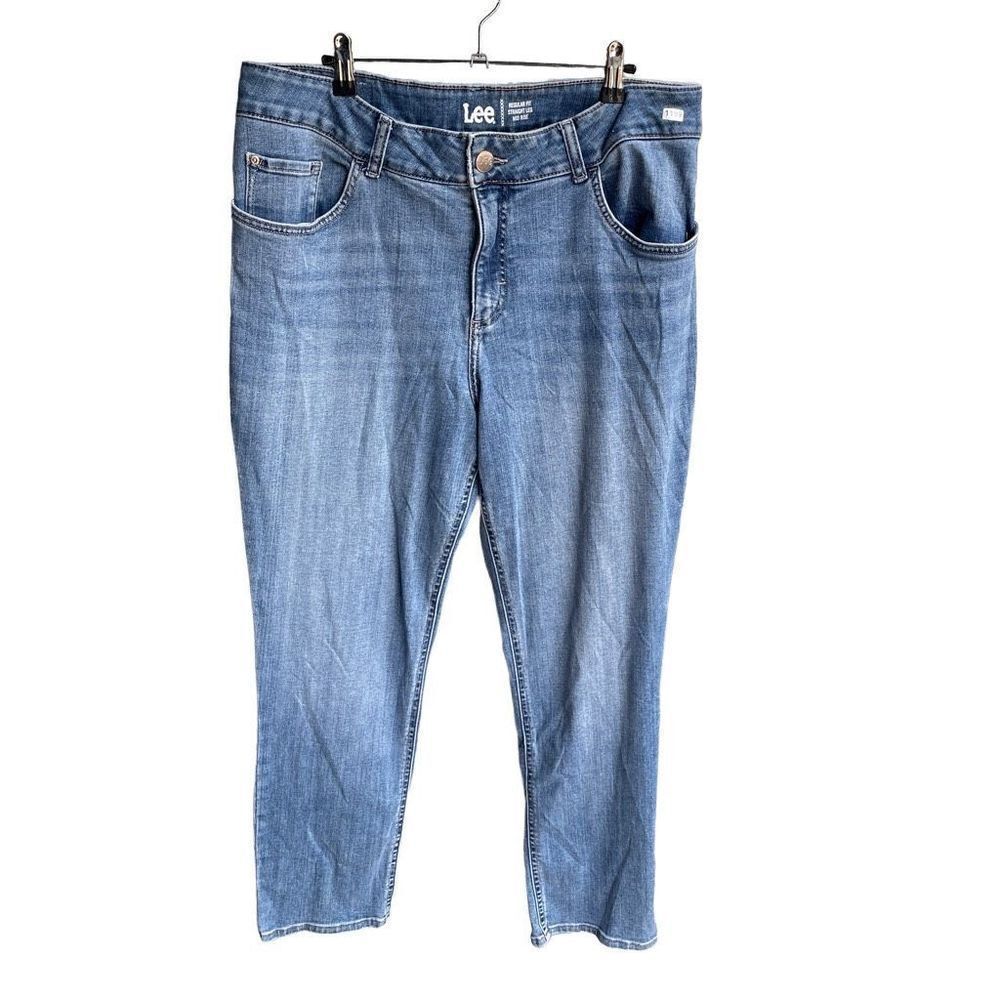 Lee Straight Mid-Rise Jeans 16WM Women’s Light Wash Pre-Owned [#1199]